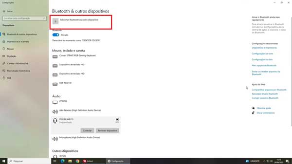 ADICIONAR UM DISPOSITIVO BLUETOOTH