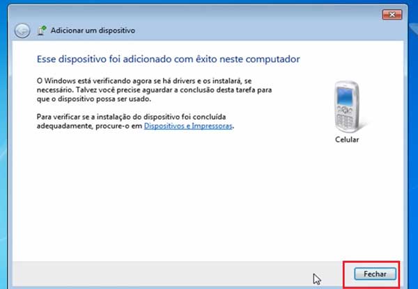 FINALIZAR O PROCESSO ADICIONAR UM DISPOSITIVO HARDWARE E SONS PAINEL DE CONTROLE WINDOWS 7