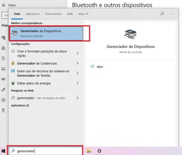 GERENCIADOR DISPOSITIVOS WINDOWS 10