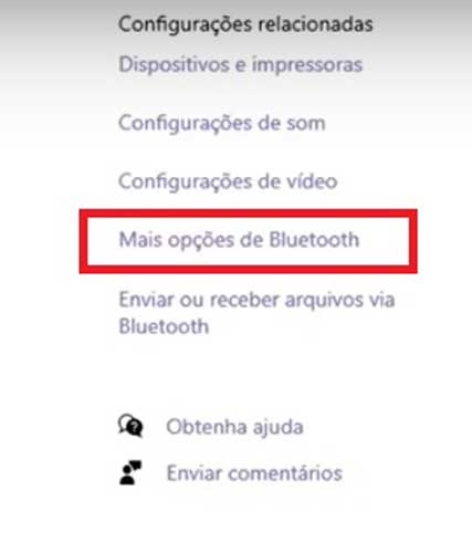 MAIS OPCOES DE BLUETOOTH NOTEBOOK
