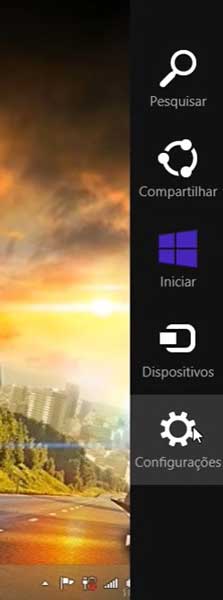 MENU LATERAL DO WINDOWS 8