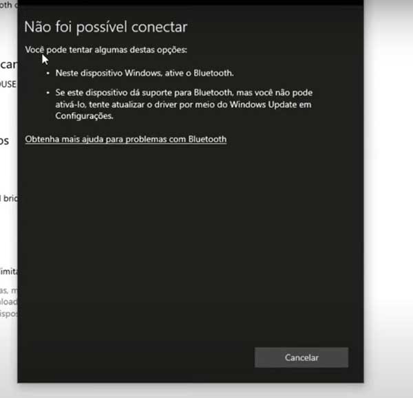 NAO FOI POSSIVEL CONECTAR ADICIONAR BLUETOOTH OU OTRO DISPOSITIVO NOTEBOOK