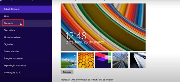 OPCAO DE BLUETOOTH COMPUTADOR E DISPOSITIVOS WINDOWS 8
