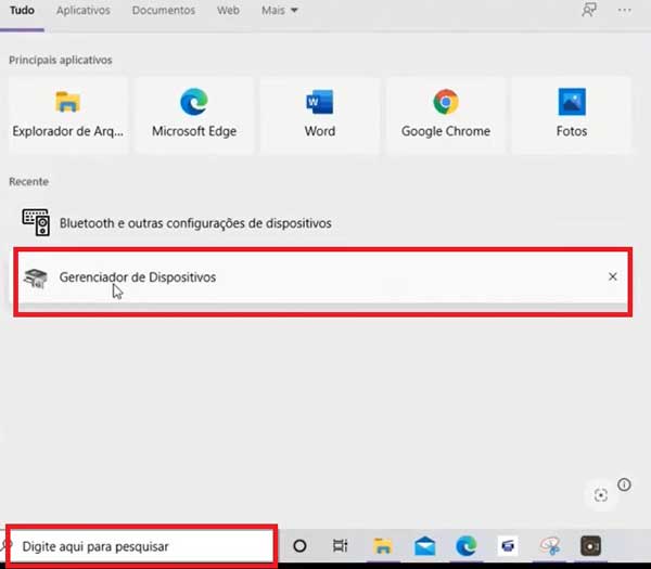 PESQUISAR NO GERENCIADOR DE DISPOSITIVOS NOTEBOOK