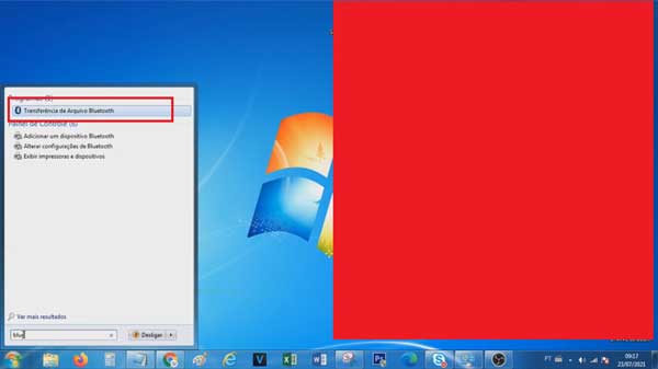 TRANSFERENCIA DE ARQUIVOS POR BLUETOOTH WINDOWS 7