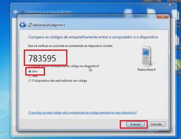 VERIFICAR O CODIGO DE SEGURANCA BLUETOOTH WINDOWS 7