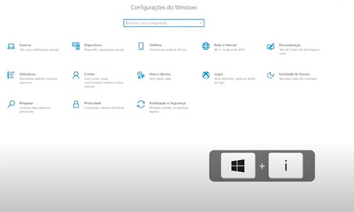 abrir configuracoes do windows