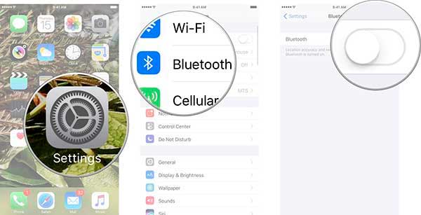 ativando o bluetooth no iphone