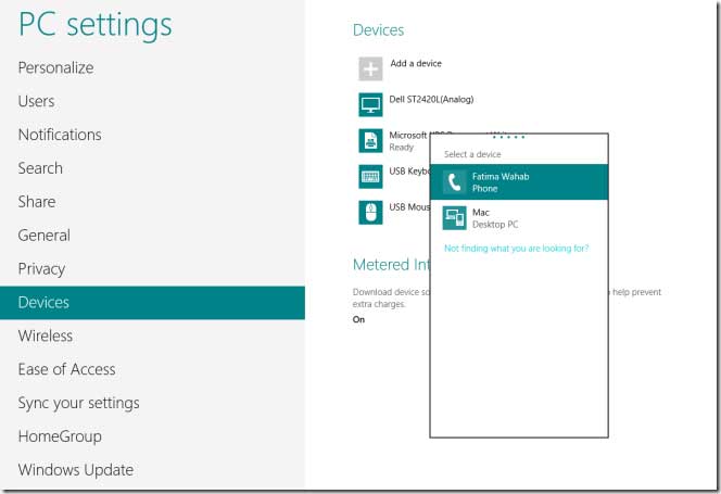 dispositivos bluetooth windows 8