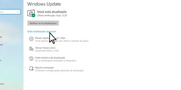 exibir atualizacoes opcionais