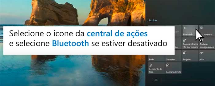 selecione bluetooth se estiver desativado