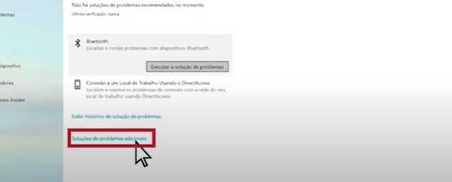 solucoes de problemas adicionais en bluetooth configuracao